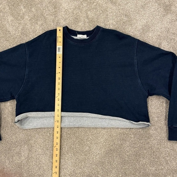 Good American Cropped Navvy Cotton Crewneck Sweatshirt Size Medium, Like New EUC - Picture 3 of 7